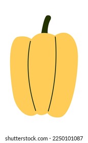 Yellow sweet pepper flat icon Agriculture. Vector illustration