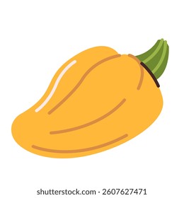 Yellow sweet pepper. Healthy eating. Vector illustration isolated on a white background