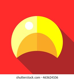 Yellow swim cap icon in flat style on a red background