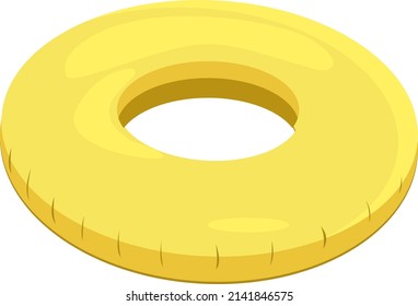 Anillo de natación amarillo, ilustración, vector sobre un fondo blanco.