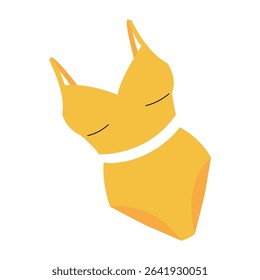 Yellow swimsuit design featuring a simple, stylish cut for summer beach activities and poolside relaxation