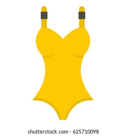 Yellow swimsuit icon flat isolated on white background vector illustration