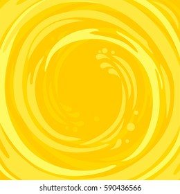 Yellow swirl background. Abstract shapes swirl and light.  Vector illustration