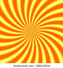 Yellow swirl background, poster design template, vector illustration