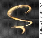 Yellow swirl. Curved yellow line light effect. Glowing yellow circle. Yellow swirl, curved curve effect. Vector