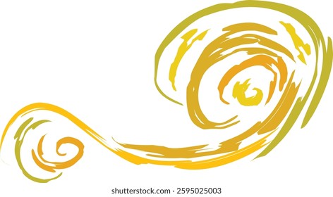 Yellow Swirl Sketch Paint Style Abstract Illustration suitable for poster and art element