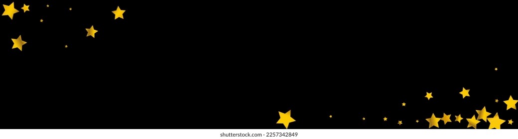 Yellow Swirl Vector Black Panoramic Background. Bright Brush Effect Design. Confetti Anniversary Illustration. Glitter Glamour Card.