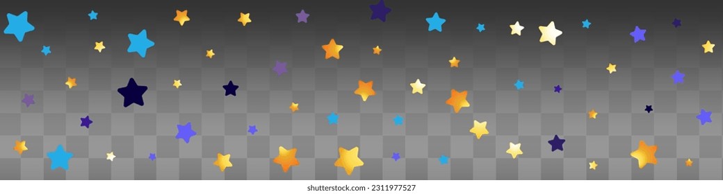 Yellow Swirl Vector Black Transparent Panoramic Background. Bright Splash Falling Card. Stars Glamour Wallpaper. Glitter Paper Illustration.