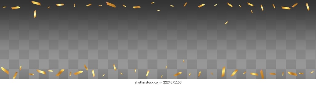 Yellow Swirl Vector Transparent Panoramic Background. Gold Serpentine Holiday Illustration. Confetti Luxury Wallpaper. Dust Light Texture.