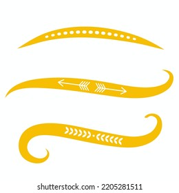 Yellow Swirls Swoosh Vector Accent Line Work