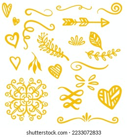 Yellow Swirls Swoosh Vector Accent Line Work