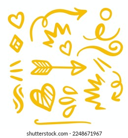 Yellow Swirls Swoosh Vector Accent Line Work