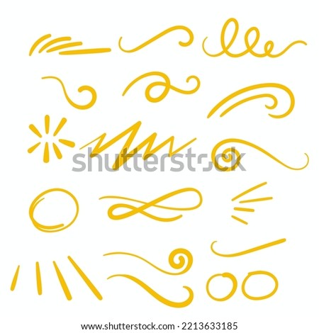 Yellow Swirls Swoosh Vector Accent Line Work