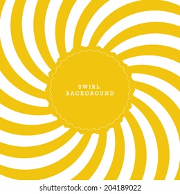 Yellow swirly abstract background. Vector graphic template.