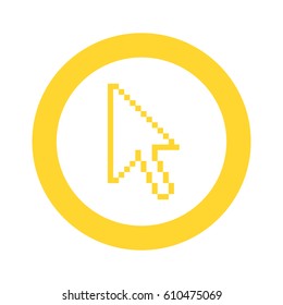 yellow symbol pixel cursor icon, vector illustraction design