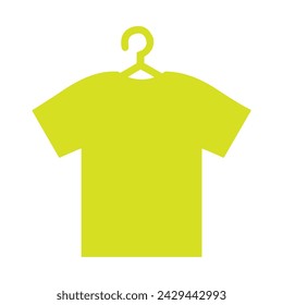 Yellow T Shirt Hanging From Hanger Icon