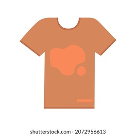 Yellow T shirt. Stylish clothes with unusual pattern on chest, abstract print, modern style. Fashion, casual wear for girls. Trendy, badge, icon, button, sticker. Cartoon flat vector illustration