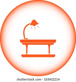 yellow table icon with floor lamp silhouette