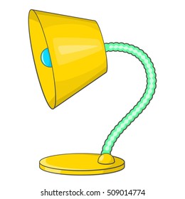 Yellow table lamp icon. Cartoon illustration of lamp vector icon for web design
