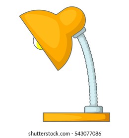 Yellow table lamp icon. Cartoon illustration of yellow table lamp vector icon for web design