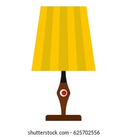 Yellow table lamp icon flat isolated on white background vector illustration