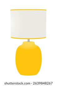 Yellow table lamp. vector illustration	