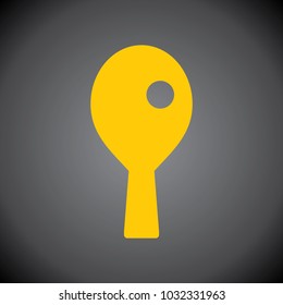 Yellow Table Tennis Racket icon on black background.