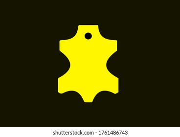 Yellow tag for clothes on a black background. Place for text. Template for text. Background image. Price tag. Tag. Poster. Advertising on the billboard. Free place. Clothing store. Shop window.