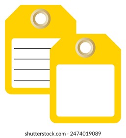 Yellow Tag Label Symbol Sign,Vector Illustration, Isolate On White Background.EPS10