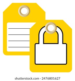 Yellow Tag Label Symbol Sign,Vector Illustration, Isolate On White Background.EPS10
