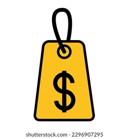 Yellow tag price for product