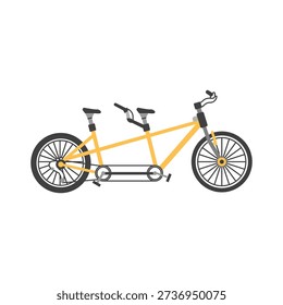 Yellow Tandem Bicycle Vector Illustration
