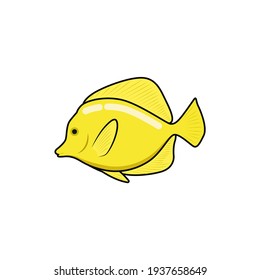 Yellow tang fish vector art and graphics
