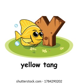 Yellow Tang Wooden Alphabet Education Animals Letter Y