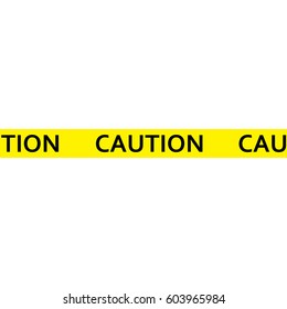 Yellow tape with Caution. Seamless.