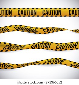 Yellow tape design over white background, vector illustration.