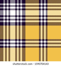 Yellow tartan plaid pattern background. Seamless bright herringbone check plaid graphic for scarf, blanket, throw, duvet cover, or other modern autumn winter spring fabric design.