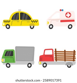  yellow, taxi, ambulance, green, truck, red, transportation, vehicles, city, street, traffic, emergency, cars, emergency vehicles, urban, road, lights, sirens, vehicle, movement, driving, travel, busy