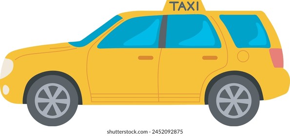 Gelbe Taxi-Führerhaus-Transport-Fahrzeug-Service-Illustration Grafikelement-Kunstkarte