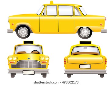 Yellow taxi cabs.