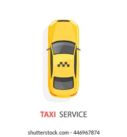 Yellow Taxi Car. Taxi Service