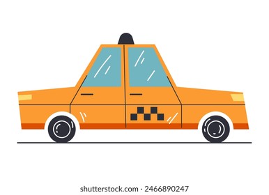 Yellow taxi car service city isolated concept. Vector flat graphic design illustration