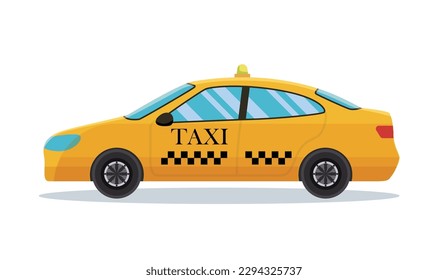 yellow Taxi car. service transport vector illustration