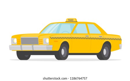 Yellow taxi car - stock vector.