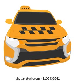 the yellow taxi car vector drawing illustration