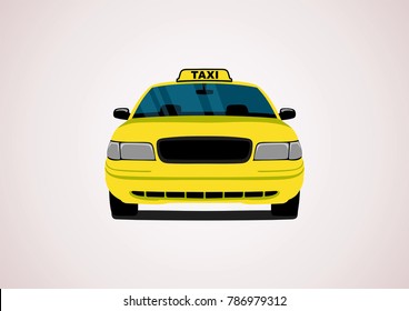 yellow taxi front view