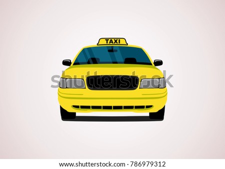 yellow taxi front view