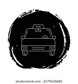 Yellow Taxi Icon for Commuting Vector ICon Design