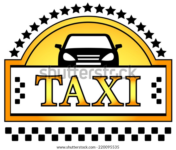 yellow taxi\
icon with star and black car\
silhouette
