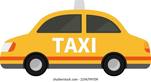 Yellow taxi isolated vector illustration.